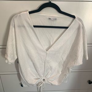 Zara Cropped tie tee